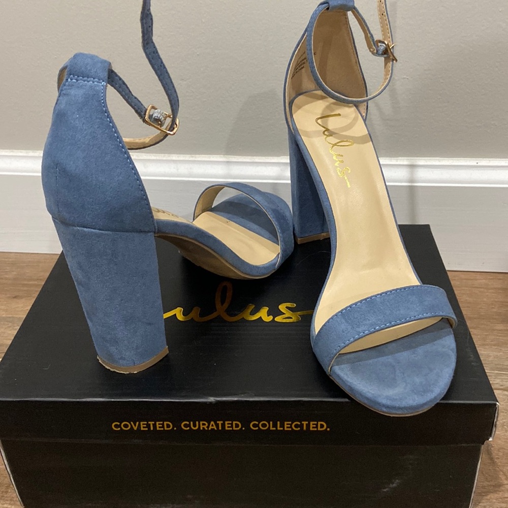 lulus blue ankle strap heels